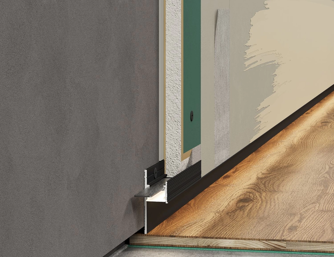 Теневой плинтус LIGHT 41 ПОД ПОДСВЕТКУ