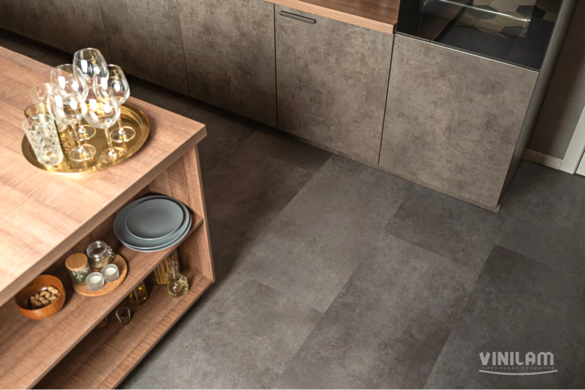 Vinilam Ceramo 71610 Цемент Стальной