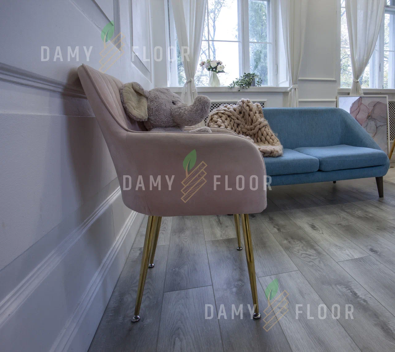 DAMY FLOOR FAMILY 369-28-LVT Дуб Рустикальный серый