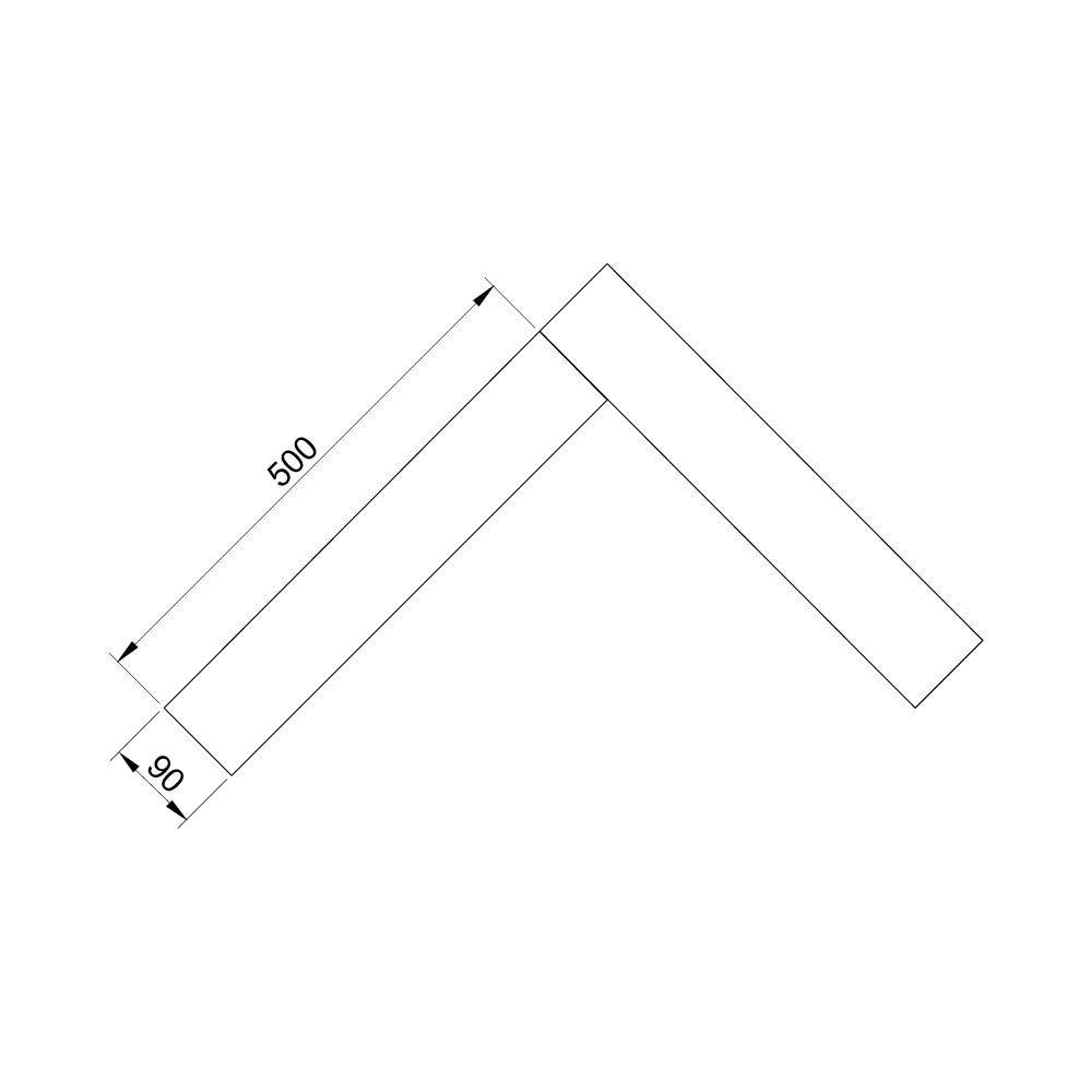 Lab Arte Angle Дуб Натур Бронза лак 500х90х14/3